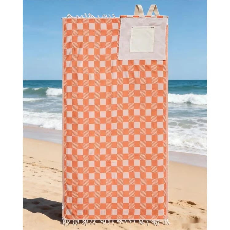 🏆Flash Sale-50% OFF 🏖️2-in-1 Convertible Towel & Backpack with Inner Zip Pocket & Sand-Repelling Fabric