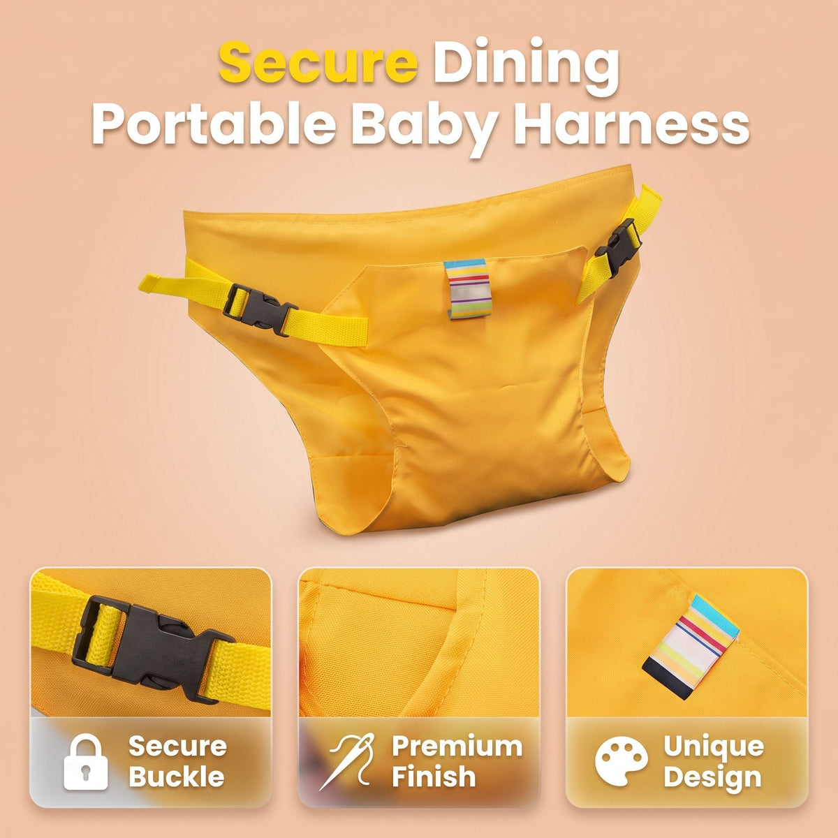 Seat belts for child seats – Portable holder for the food stra