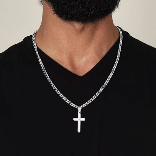 ✝️Men's Necklace with Stainless Steel Cross Pendan
