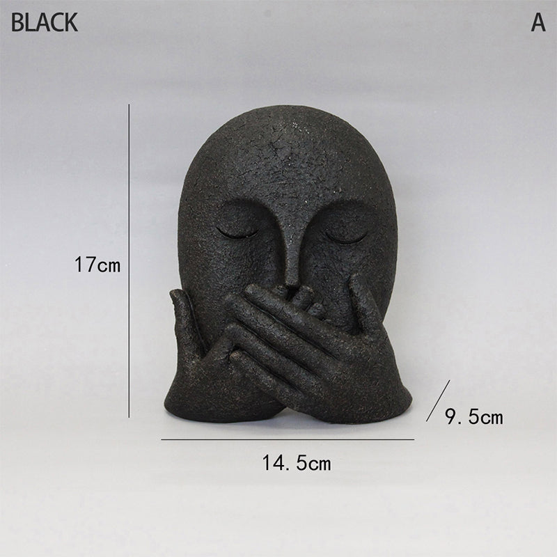 🗿 "Three Nos" Human-Face Home Decor Ornament