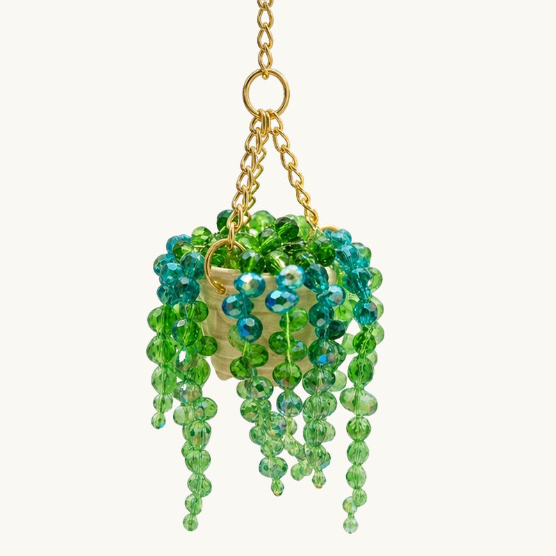 Sun-Kissed Beaded Succulent Car Charm