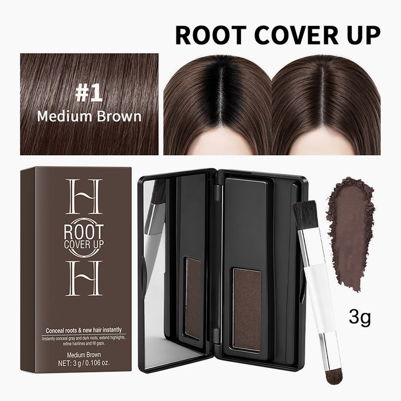 2-in-1 Root Concealer Powder & Hairline Shadow Palette for Instant Gray Coverage and Hairline Filling