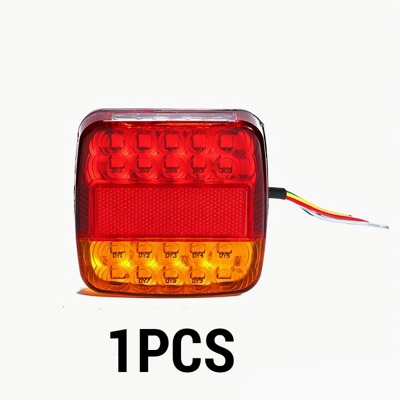 Dual-Color LED Square Tail Light – Ultra-Bright Truck & Van Safety Lamp