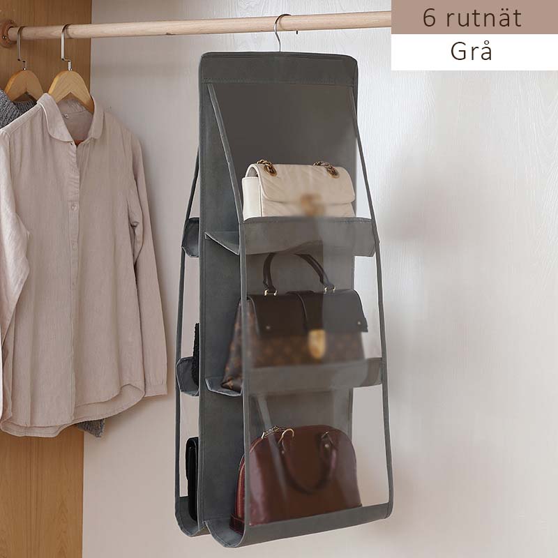 Ripustettava säilytyspussi – kaksipuolinen läpinäkyvä muotoilu, välttämätön vaatekaapin järjestämiseen.