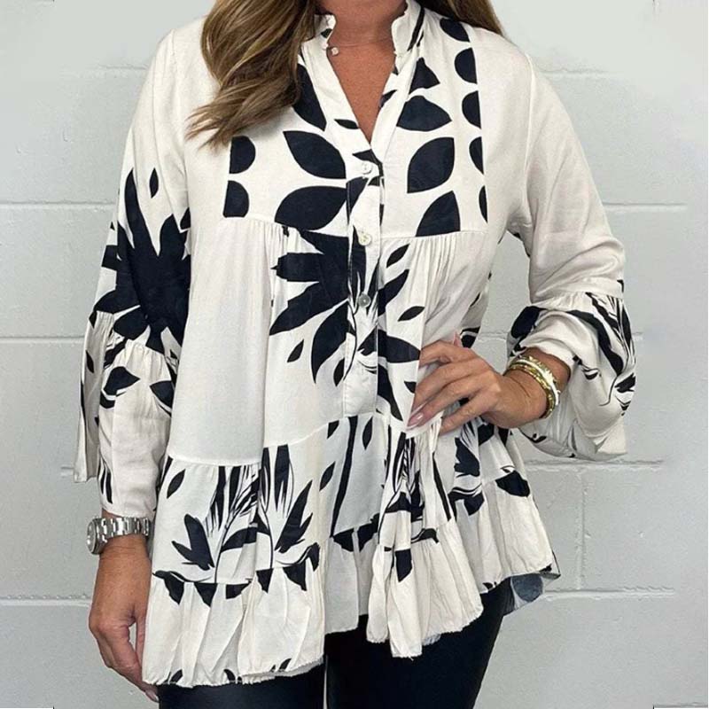 ⏳Rajoitettu aika 60% alennus!💥 🌸 Naisten topissa on leveät hihat ja v-kaula-aukko röyhelöt.