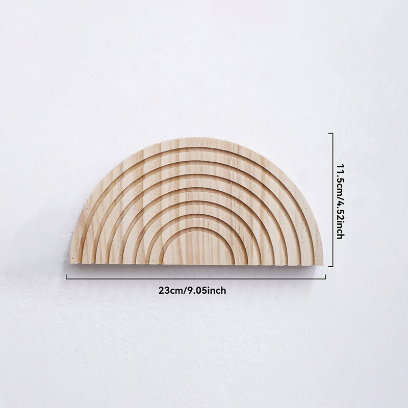 Semi-Circular Wall Flower Pot Shelf – Creative Wooden Floral Display & Home Decor