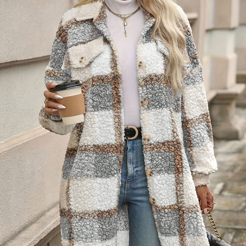 Naisten Ruudullinen Villakangastakki