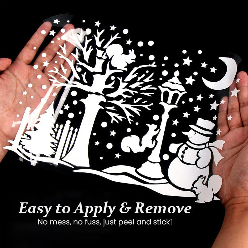 Jouluiset sarjakuva lumitalon seinätarrat