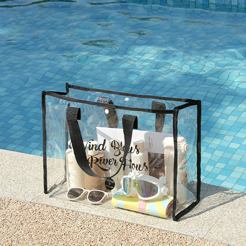Waterproof Transparent Beach Tote – Large Capacity Travel & Swim Organizer