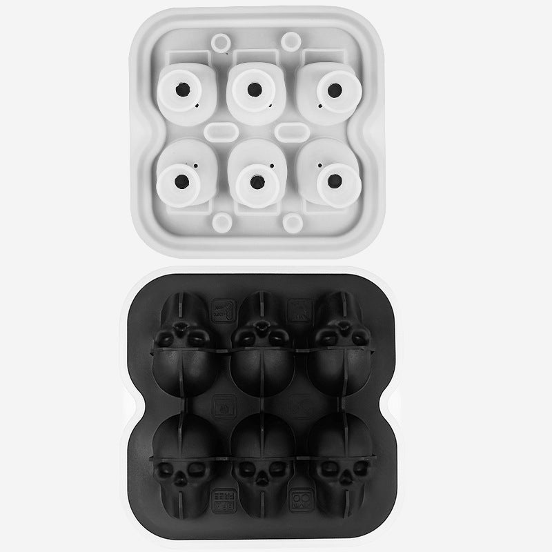 Creative 3D Skull Ice Cube Tray - Skull Shaped Ice Balls in Whiskey & Drinks