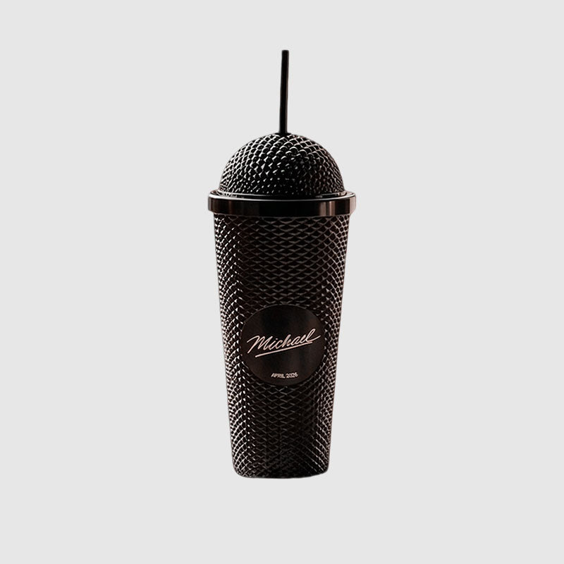 Superstar Microphone-Shaped Tumbler | Unique Gold & Black Drinkware