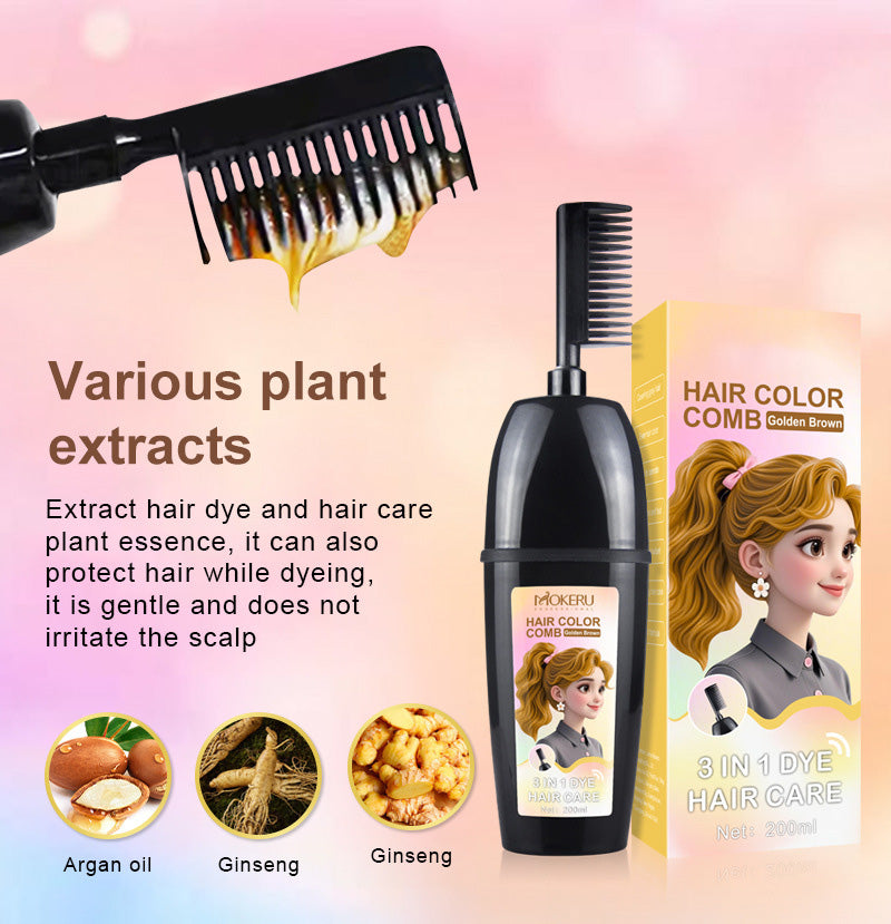 🧴3-in-1 hair dye comb | Easy hair dyeing at home with a built-in brus