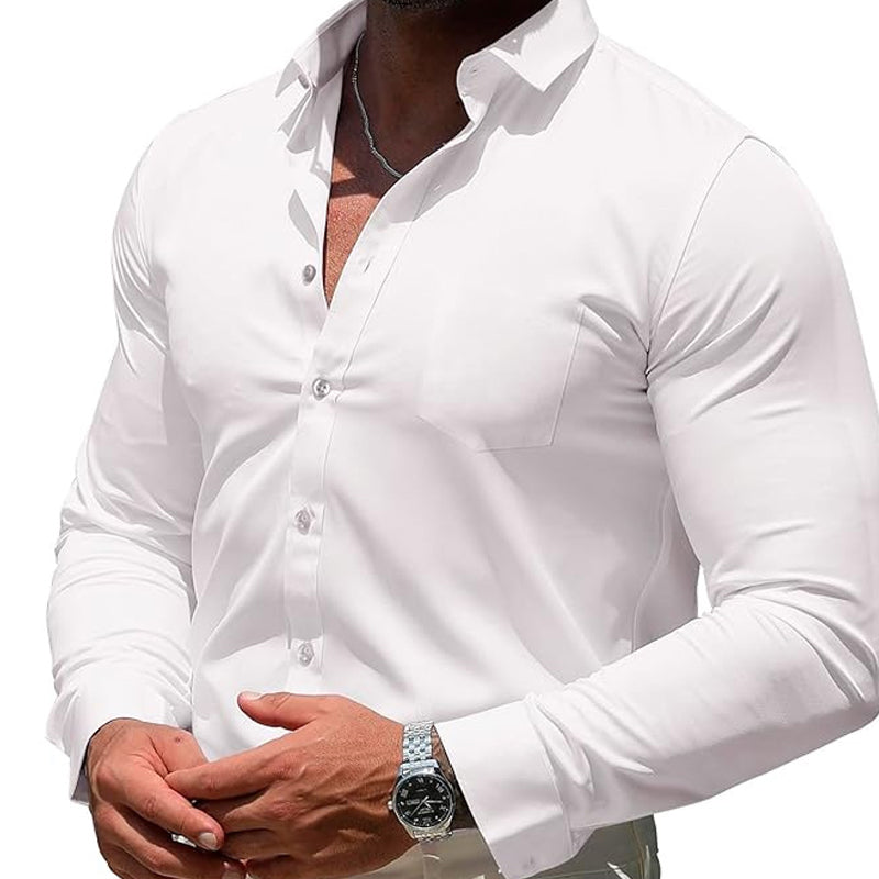 Silitystä vaativa venyvä pitkähihainen paita miehille