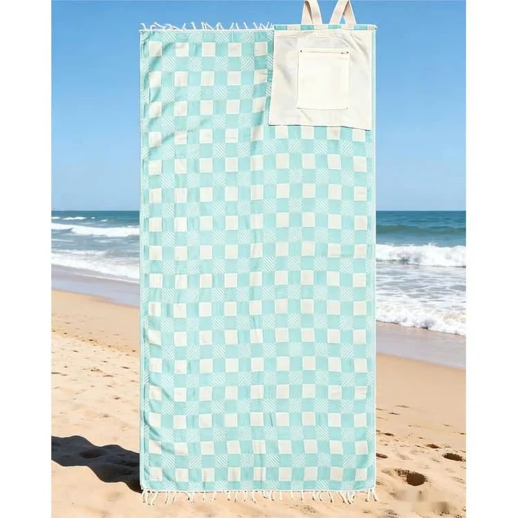 🏆Flash Sale-50% OFF 🏖️2-in-1 Convertible Towel & Backpack with Inner Zip Pocket & Sand-Repelling Fabric