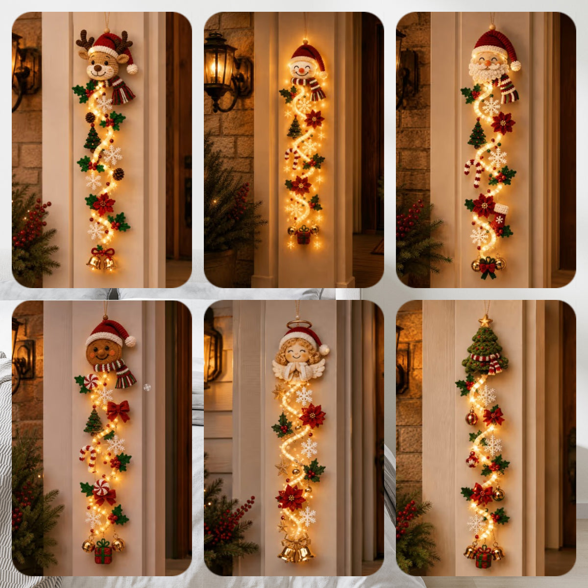 🎄 Light‑Up Glowing Christmas Door Hanger ✨ Festive Home Decor