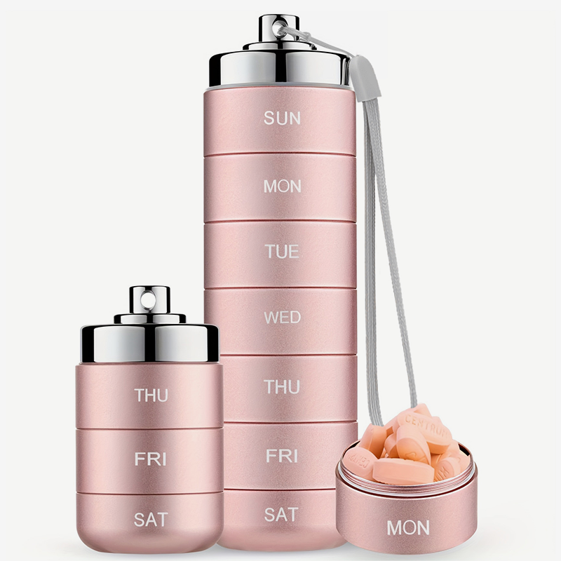 Portable 7-day Aluminum Alloy Pill Box