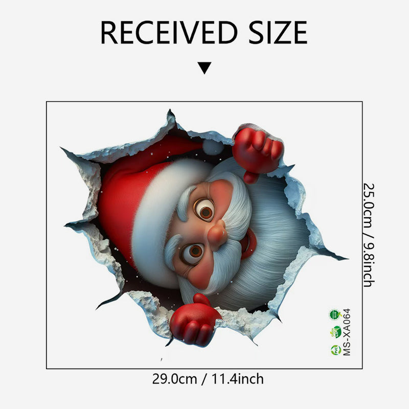 🚨 Kjøp 2 – Gratis frakt⚡3D Julenisse-veggklistremerke