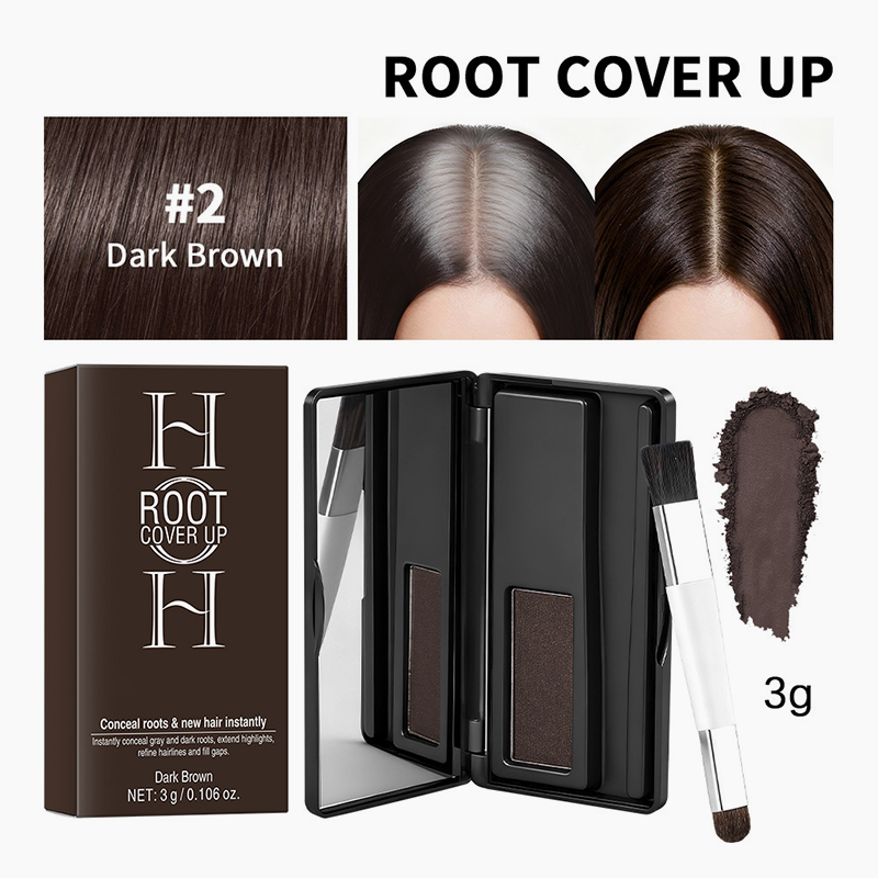 2-in-1 Root Concealer Powder & Hairline Shadow Palette for Instant Gray Coverage and Hairline Filling