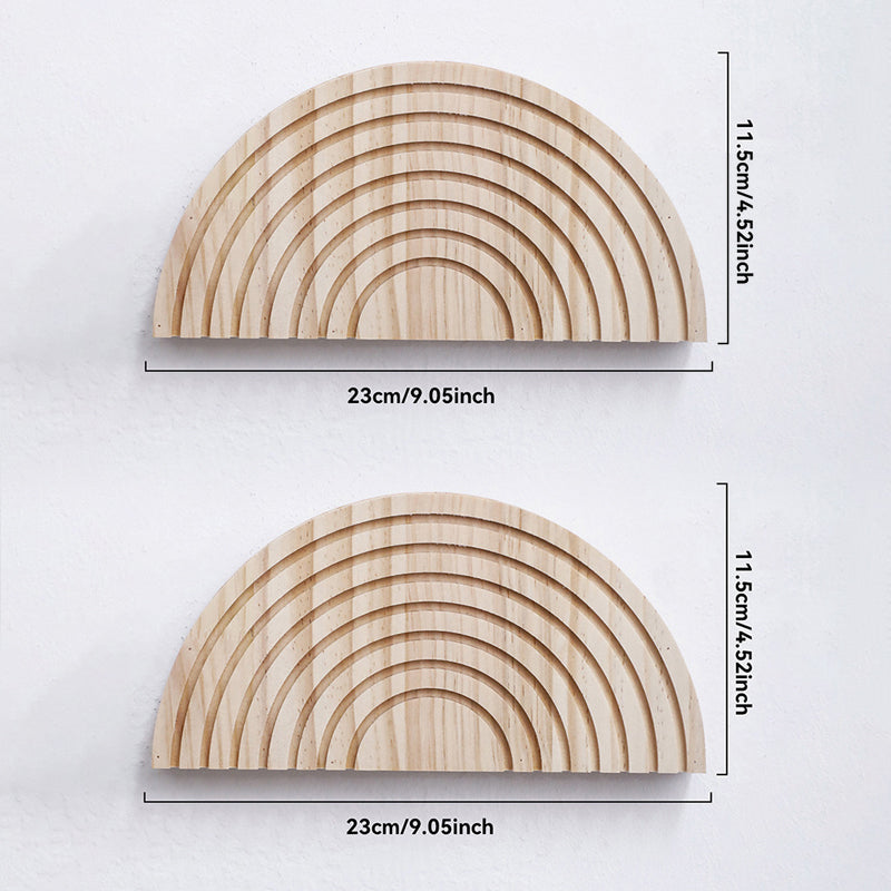 Semi-Circular Wall Flower Pot Shelf – Creative Wooden Floral Display & Home Decor