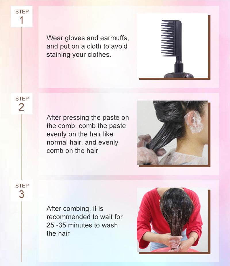 🧴3-in-1 hair dye comb | Easy hair dyeing at home with a built-in brus