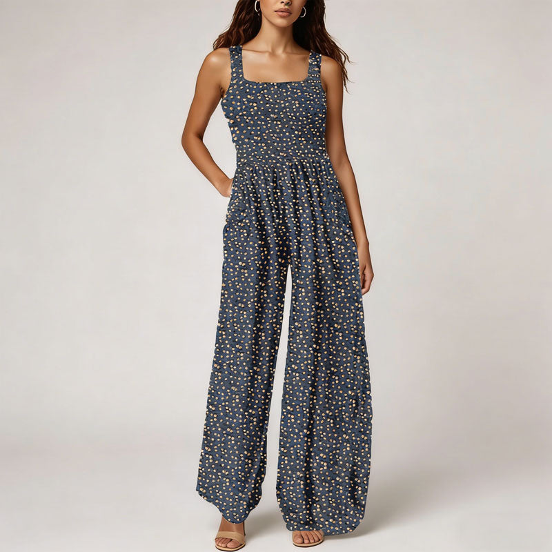 🏖️Women’s Casual Print Sleeveless Overalls Jumpsuits🌼