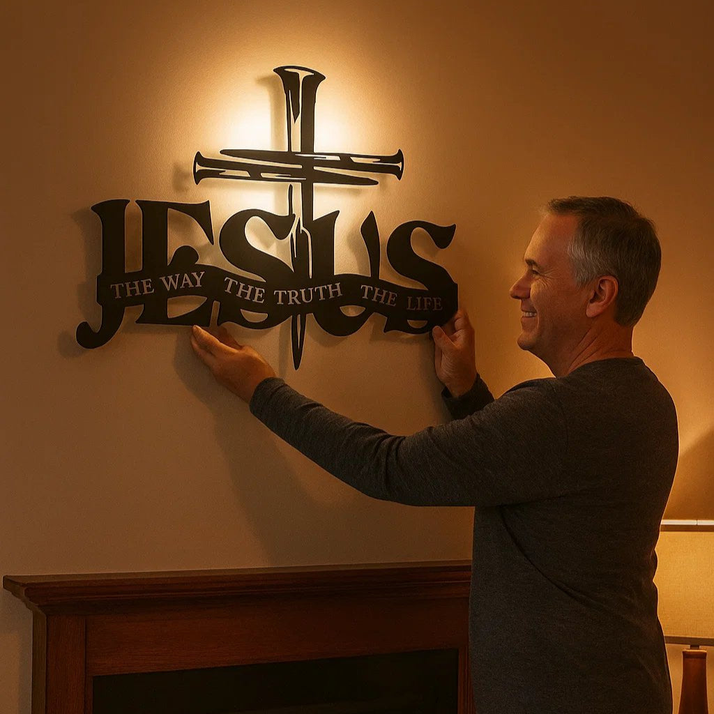 (🎁Viimeinen päivä 50% ALE)🔥Jeesus ja risti -seinätaide - ⌛Rajoitettu käsintehty sarja