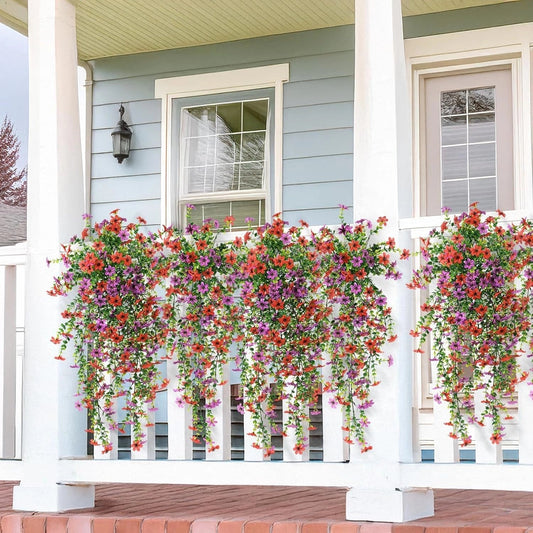 Outdoor cascading daisy and eucalyptus flowers – Realistic Hanging Plant for Indoor & Outdoor Decor