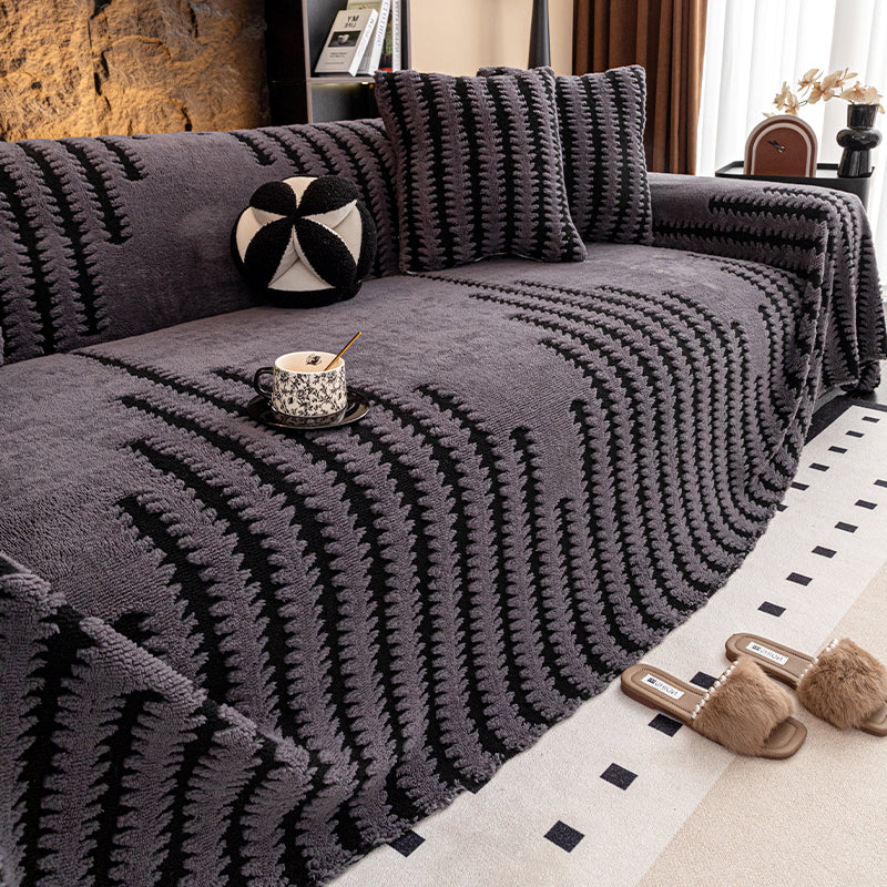 🛋️ ✨ Plush Sofa Throw - Extra Thick & Non-Slip Blanket with Elastic Edges 🍂❄️