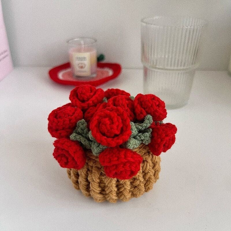 Hand Knitted Lily Of The Valley Coaster