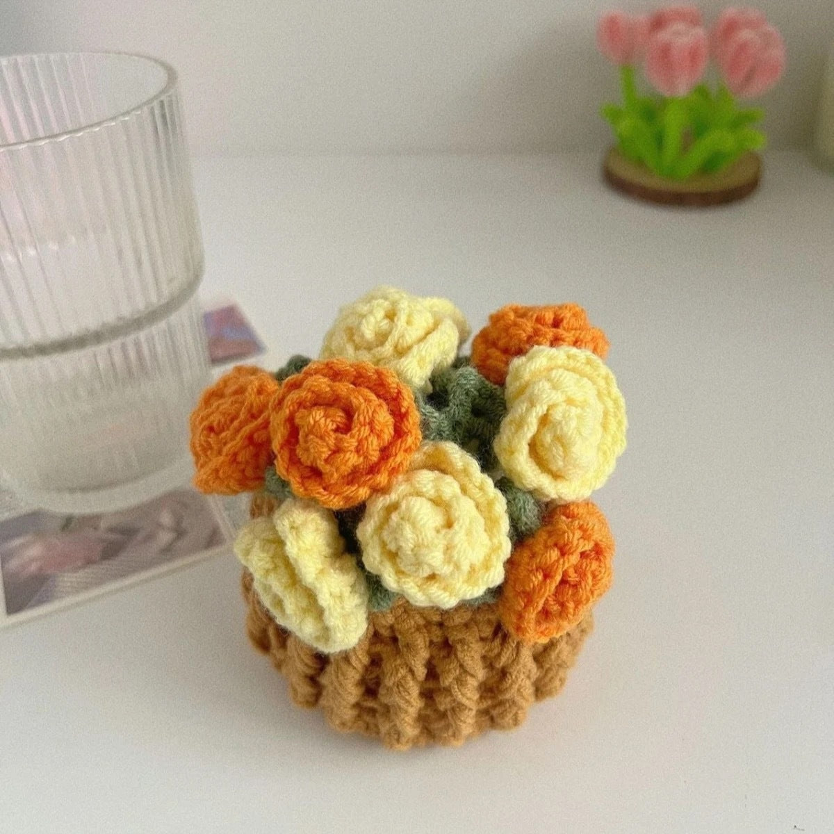 Hand Knitted Lily Of The Valley Coaster