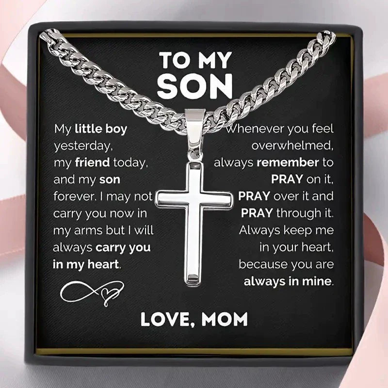 ✝️Men's Necklace with Stainless Steel Cross Pendan