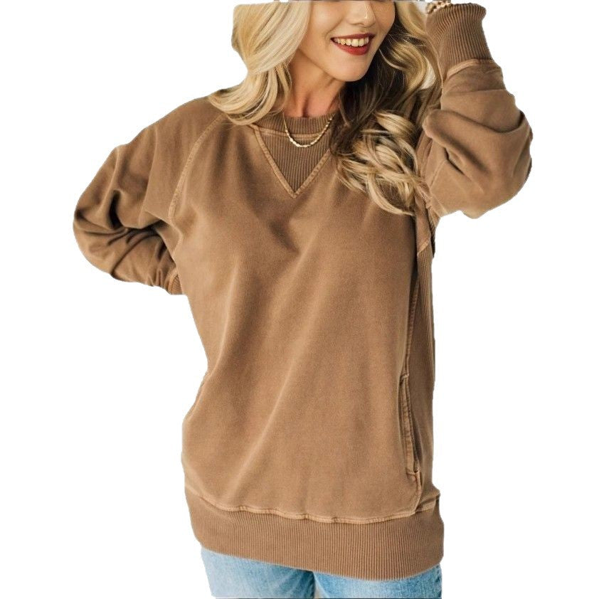 🔥Ribbed pusero taskut naisill✨