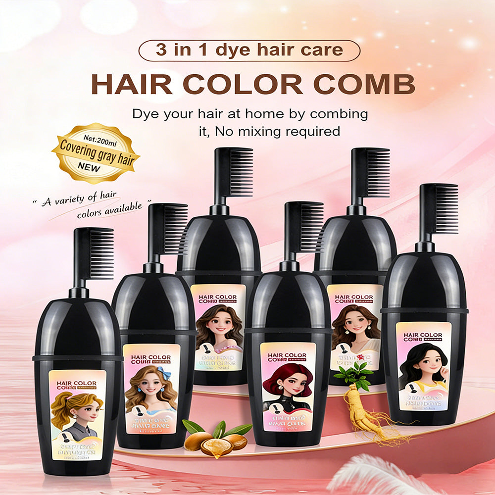 🧴3-in-1 hair dye comb | Easy hair dyeing at home with a built-in brus