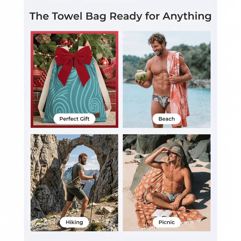 🏆Flash Sale-50% OFF 🏖️2-in-1 Convertible Towel & Backpack with Inner Zip Pocket & Sand-Repelling Fabric