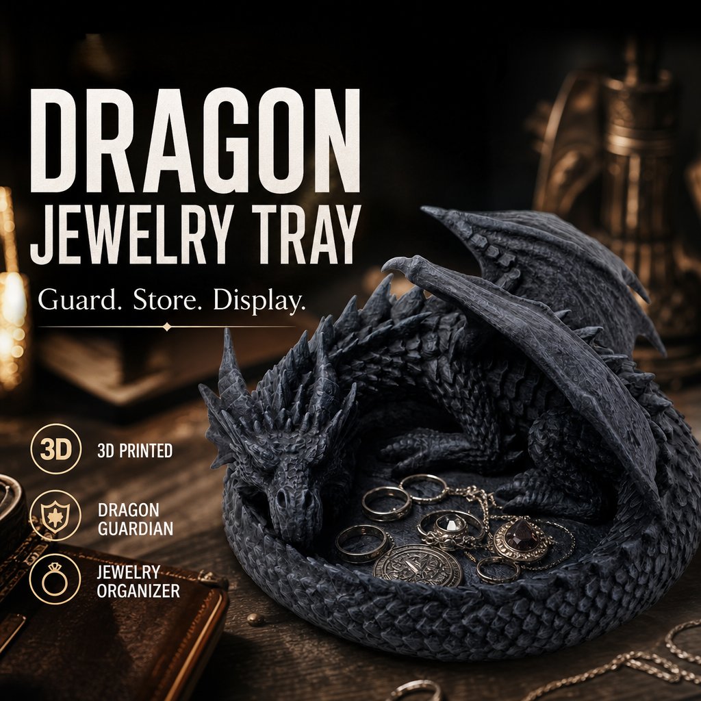 🐉Dragon Guardian 3D-printed storage tray - The Dragon’s Treasure!