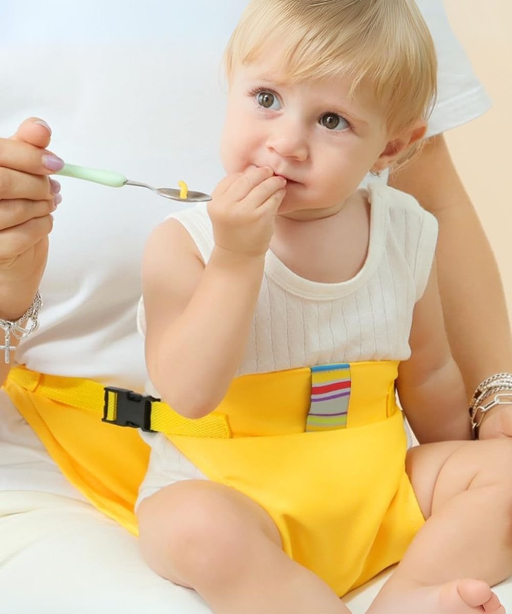 Seat belts for child seats – Portable holder for the food stra