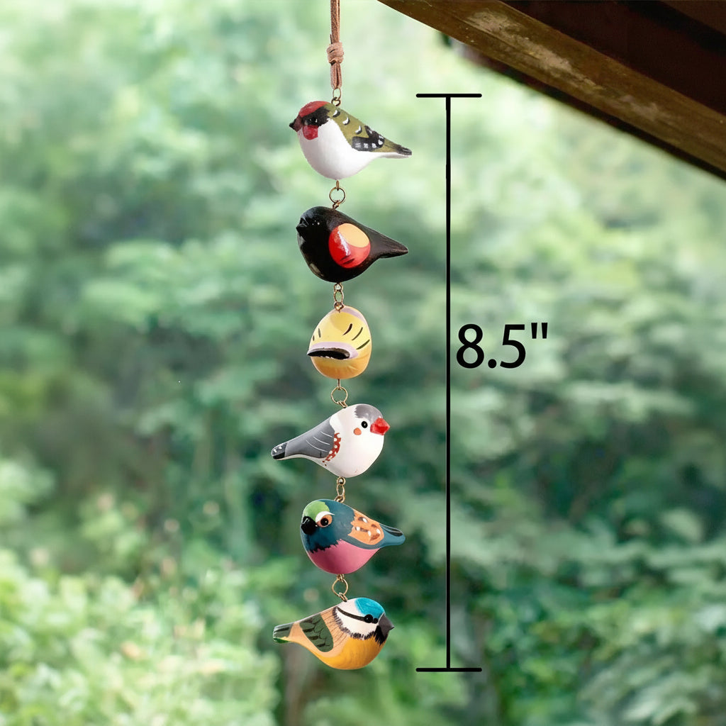 Rustic Hand Painted Bird Ornament, Handcrafted Wooden Colorful Birds