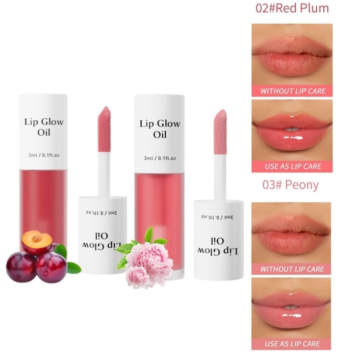 💋 Hanki täydellinen pout✨ Tinted Lip Glow Oil - Sävytetty huulten hehkuöljy - reheville, kosteutetuille huulille, joilla on luonnollinen hehku! 💖