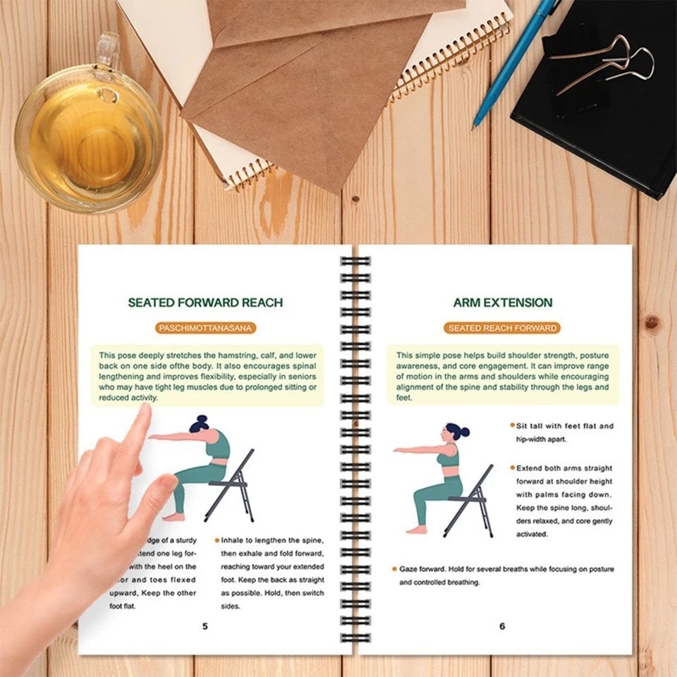The complete guide to chair yoga for the over-60s: over 40 simple exercises with light resistance to regain strength, flexibility and balance, and to lose weight