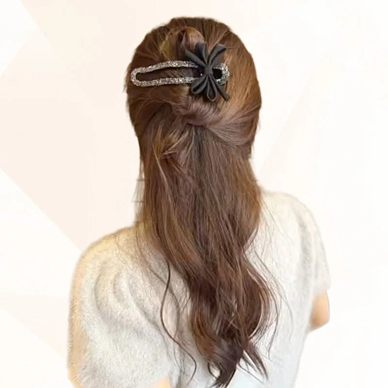 Sparkling tyylikäs musta keula hiusklips