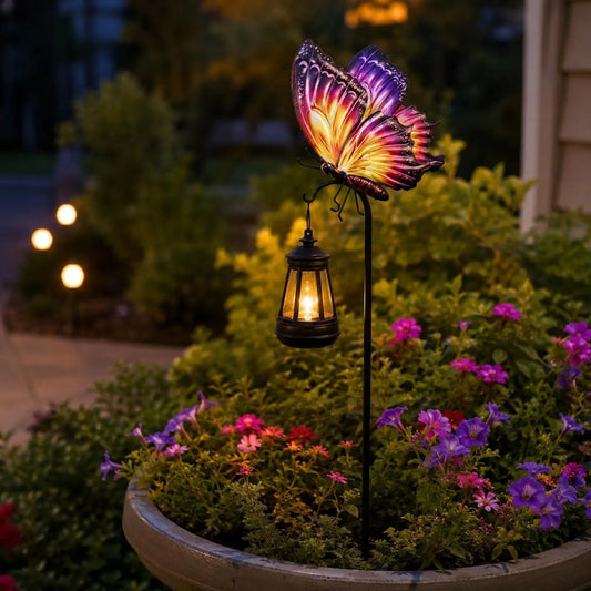 🦋Solar Butterfly Garden Light with Hanging Lantern