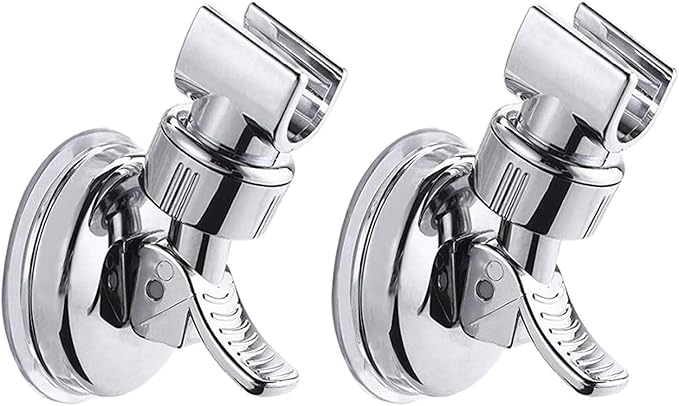 Adjustable shower head holder - Detachable shower head holder with suction cup - Drill-free shower head holder