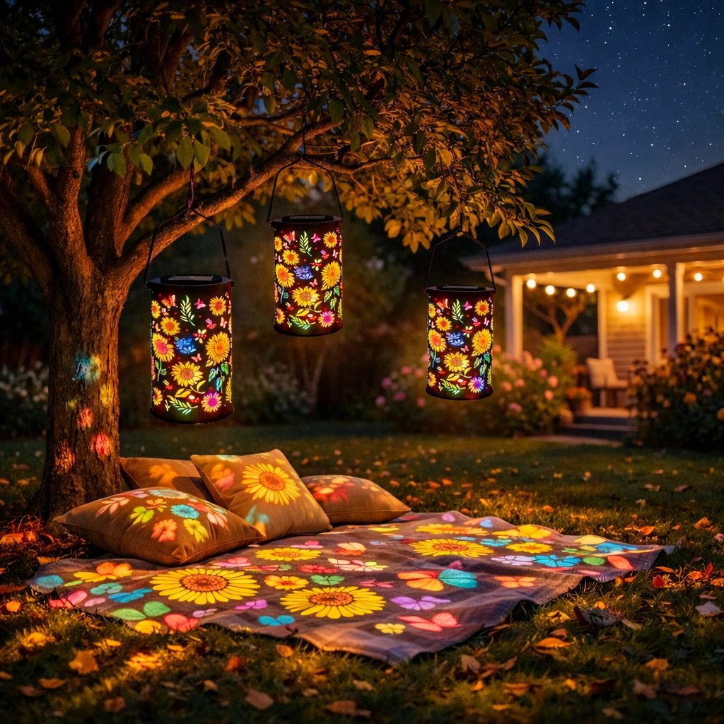 🌞Colourful solar-powered garden lantern with a sunflower light effec