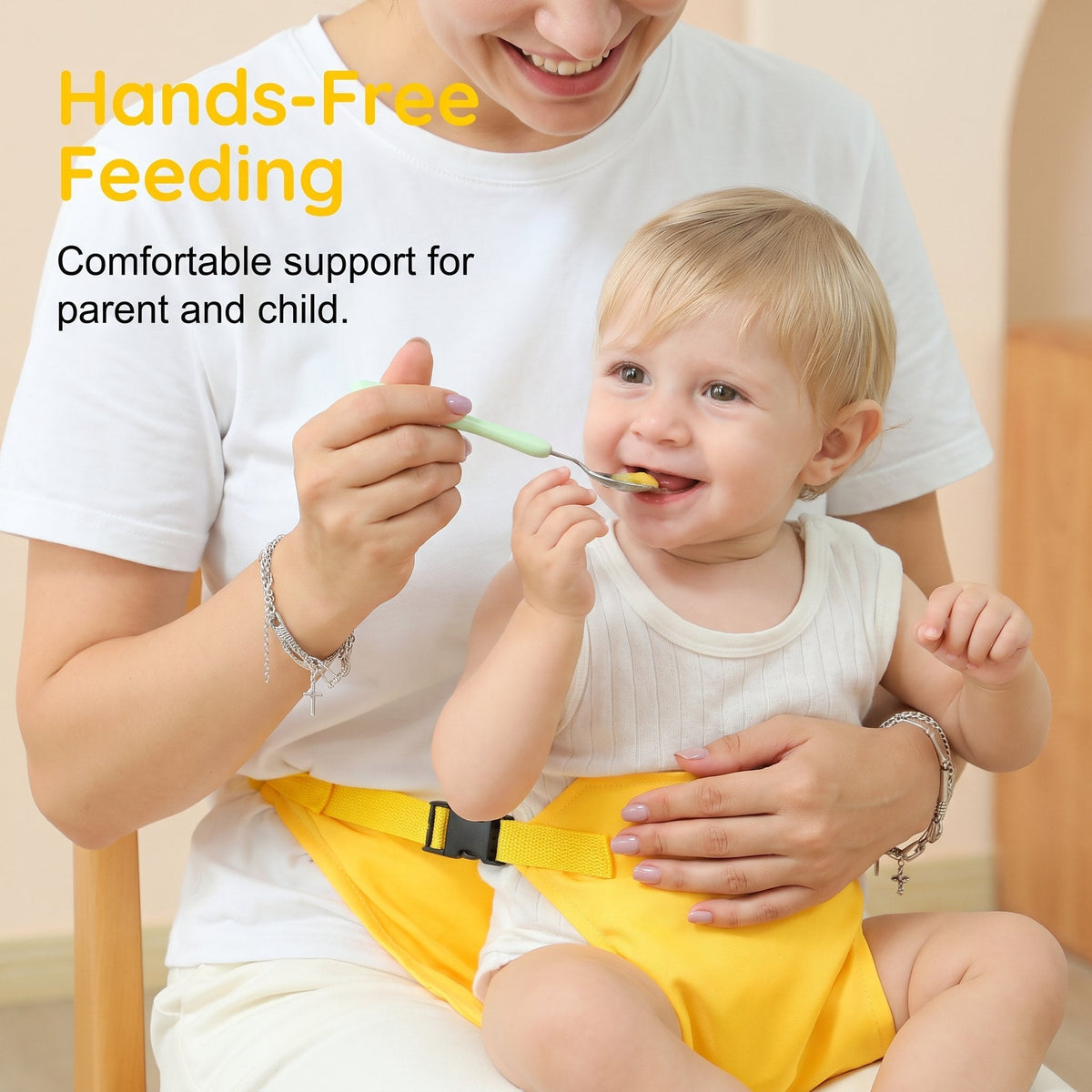 Seat belts for child seats – Portable holder for the food stra