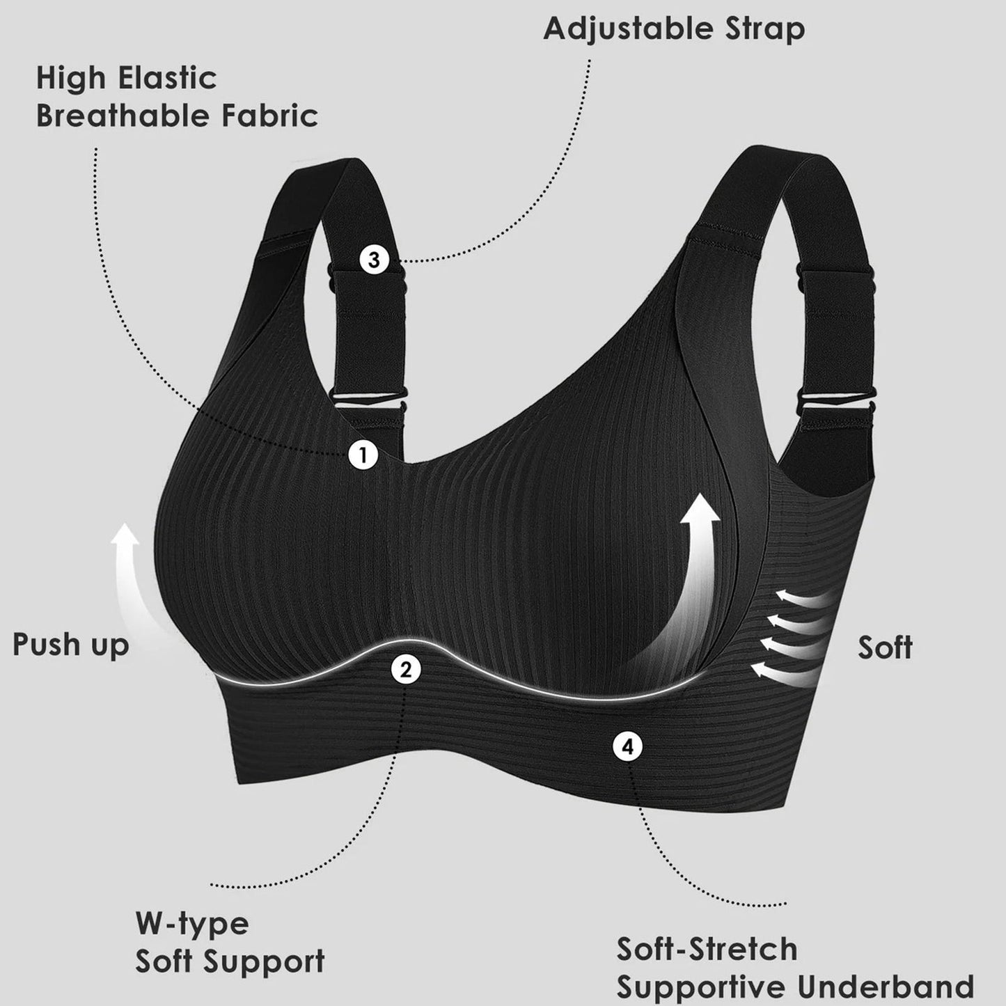 🎁Last day: Buy 1 get 3 packs🔥Super-support bra | Wire-free push-up bra👍No more sagging breasts