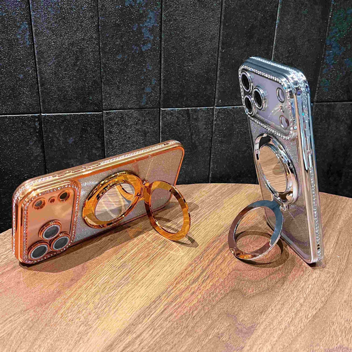 📲✨Gradient Glitter Holder -meikkipeilin suojakotelo