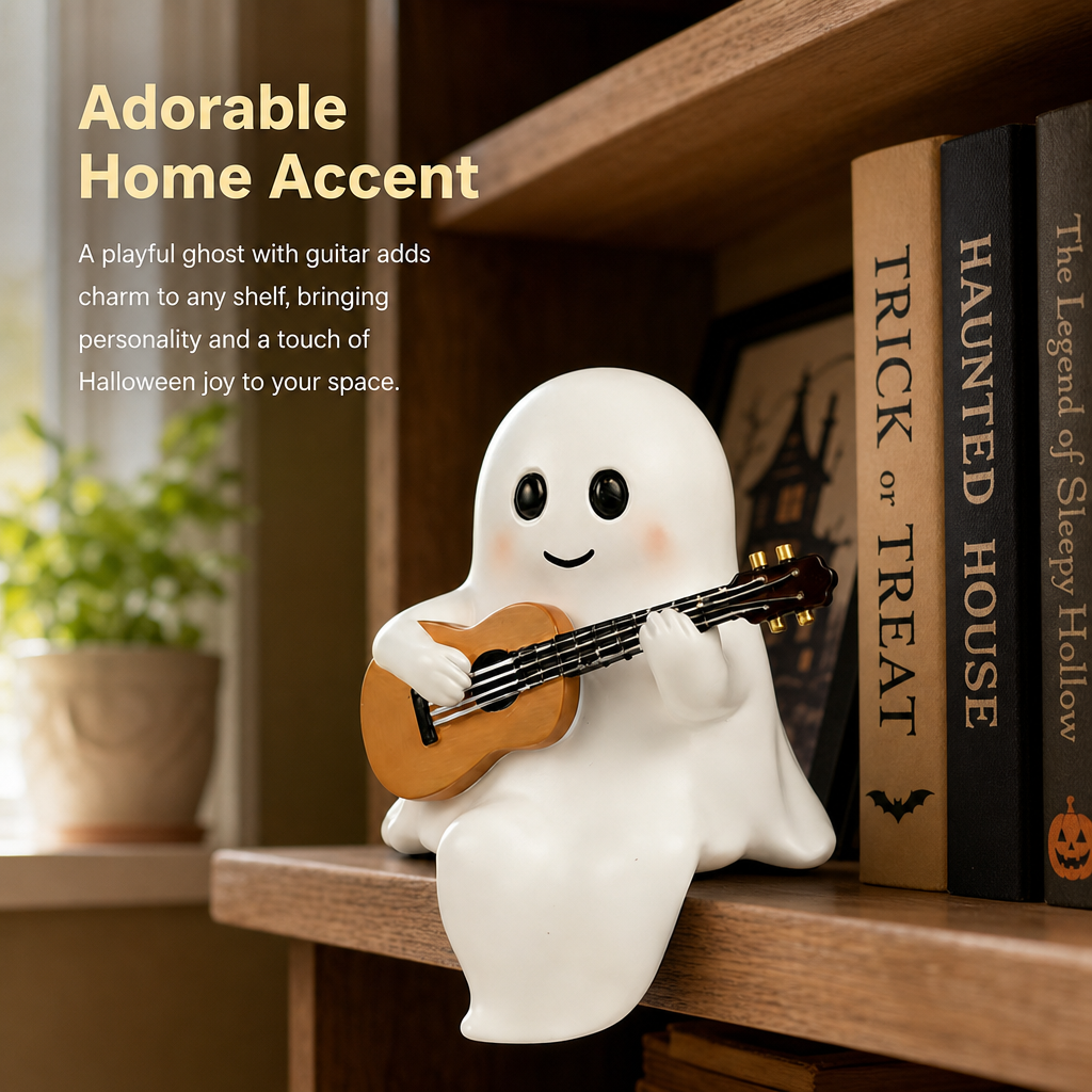 Halloween Ghost Guitar Night Light and Table Decoration