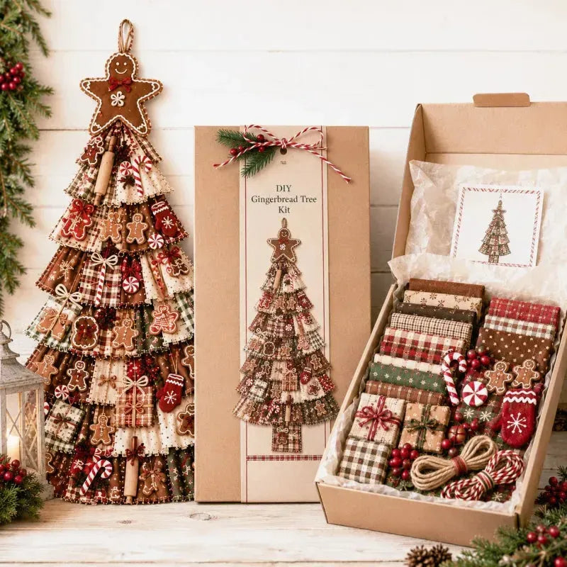 🎄 DIY patchwork Christmas tree door hanger | Rustic Christmas decoration