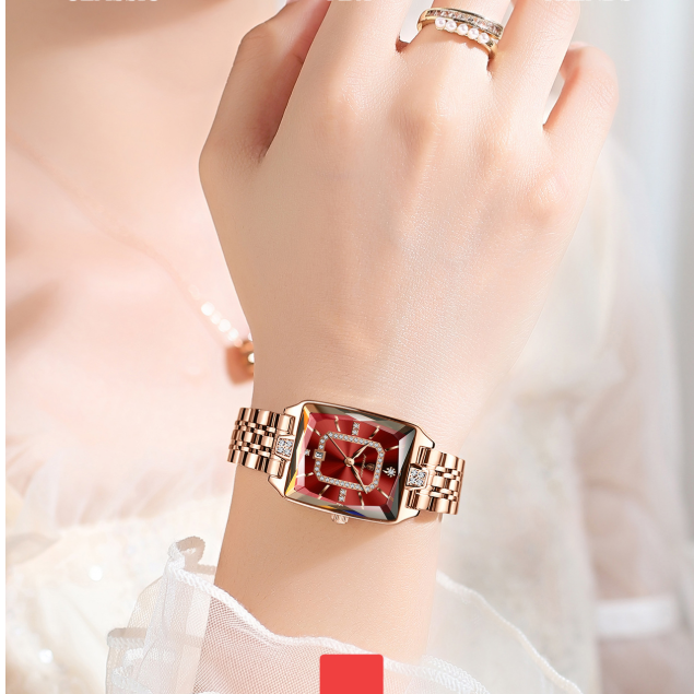 🔥 Mustan perjantain megatarjous 🔥 Neliönmuotoinen ylellinen naisten vedenpitävä muotikello