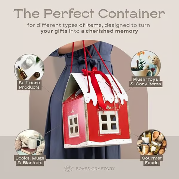 Lumottu joulumökki-lahjarasia